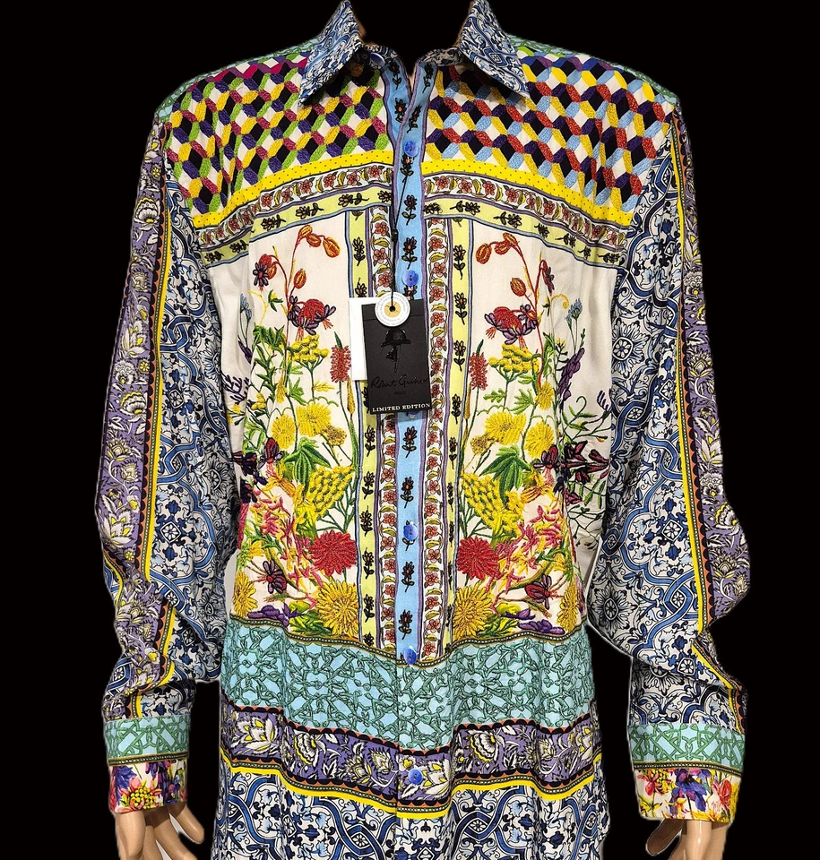 NWT $498 ROBERT GRAHAM OUTER PROVINCE FLORAL EMBROIDERY LTD EDITION SHIRT 3XL - Image 2 of 4