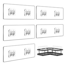 5-Pack Transparent Shower Caddy Adhesive Strips - No Drill Hooks for Bath  Kitc