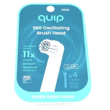 Original Quip 360 Oscillating Electric Toothbrush Heads Brush Head Refill, White