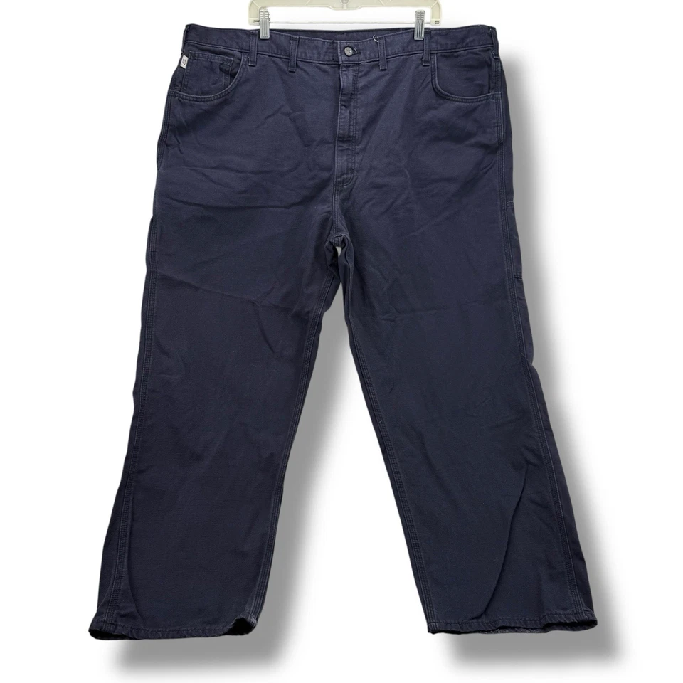 Carhartt FRB159-DNY Flame Resistant Midweight Canvas Work Pants Men's 48x32 Blue - Image 4 of 4