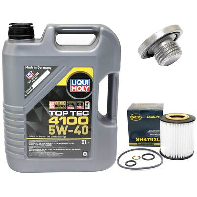 Motoröl Set 5W-40 5 Liter + Ölfilter + Ölablassschraube für BMW 3er 316 318 E46