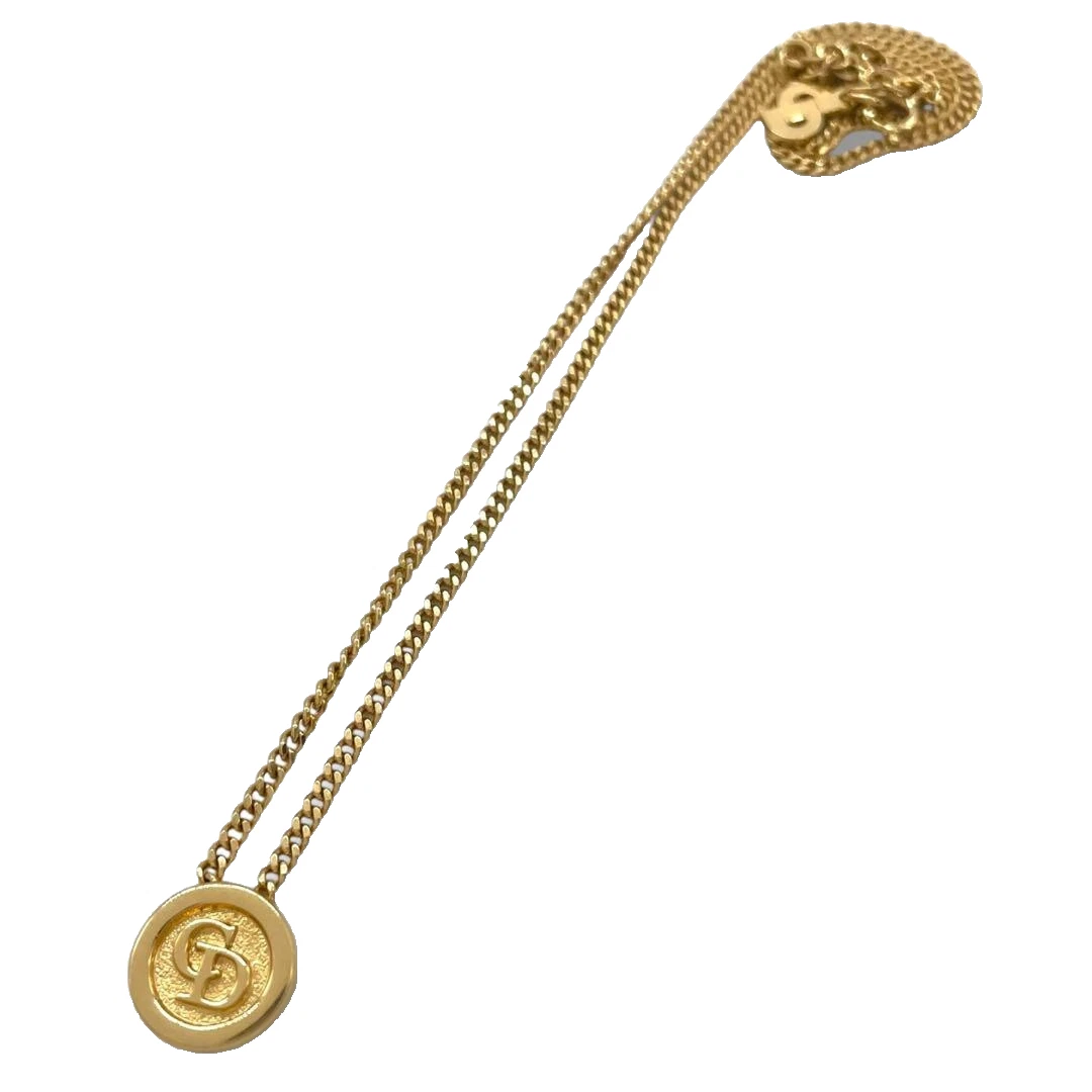Collana rotonda Christian Dior logo CD oro donna