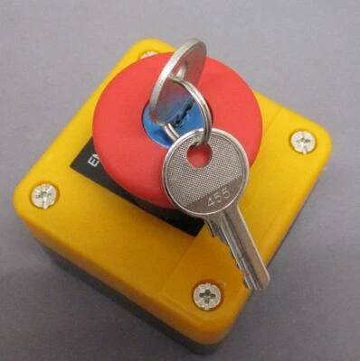 2000 E Stop Station verschlüsselt C/W NO & NC Schalter & 2 x 455 Schlüssel. Schlüssel Reset IP44