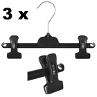 3 coat hangers clothes hangers plastic black W 26 cm pants clip skirt