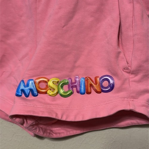 Moschino Kids Pink Logo Stretch Cotton Shorts size 8 - Picture 3 of 5