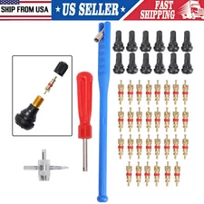 43x Kit Valve Stem Installation Remover Repair Tool Puller Car Tire Plug Core US