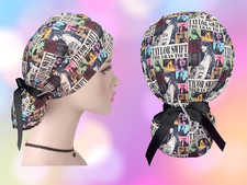 Taylor Swift ponytail scrub cap, Taylor Swift scrub cap, Eras Tour scrub cap