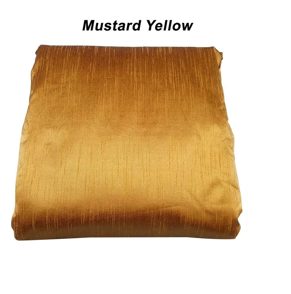 Mustard Yellow Dupion Silk Fabric Plain 44/45" Width, for Dresses, Craft, 5 YARD - Image 3 of 3