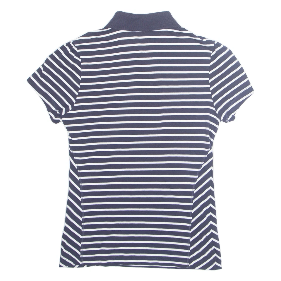 PUMA Womens Polo Shirt Blue Striped UK 10 - Image 3 of 4