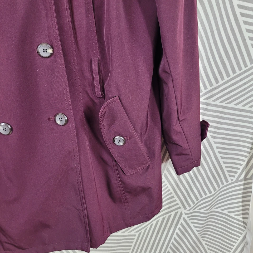 Gabardina Easy 5th Talla Grande 1X Chaqueta Abotonada Borgoña Rojo Púrpura Detective Foto 3 de 4
