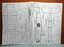 1923 BLACKBURN R2 AIREDALE BALSA FREE FLIGHT MODEL AIRPLANE PLANS 13" WINGSPAN