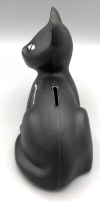Vtg Eveready Battery Black Save With The Cat Plastic Coin Bank