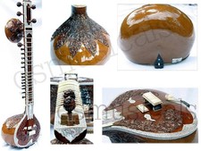 Handgefertigte Teakholz Ravi Shankar Stil Doppel Tumba Sitar + Hart Fiberglas...