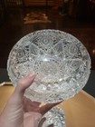 Rare Cupped BOWL Antique American Brilliant Cut Glass Crystal Elmira co "No. 100
