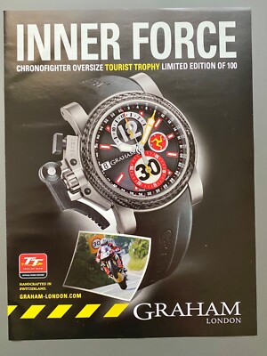 Graham Chronofighter Tourist Trophy TT 2009 Vintage Watch Ad Werbung Reklame