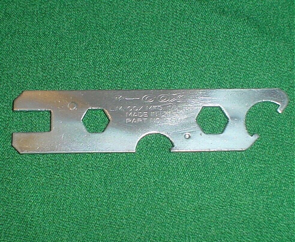 COX ENGINE WRENCH #1530, MODEL AIRPLANE ENGINES, USED, SILVER, PROP NUT HOLES