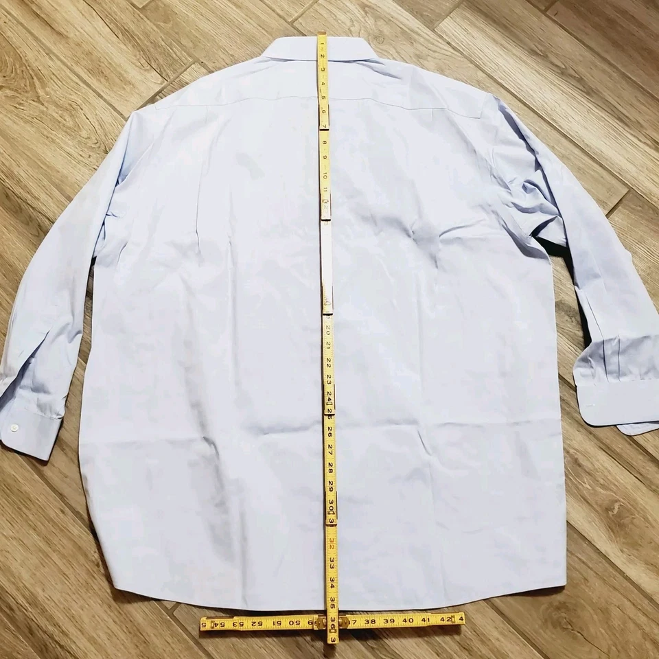 Jos. A. Bank  Solid Blue Men's Dress Shirt Size 18-34"  Traveler's Collection - Image 4 of 4