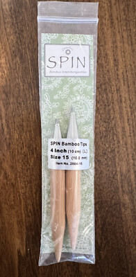 Spin Bamboo ChiaoGoo 4 Inch (10 cm) Size 15 Knitting Needle Interchangeable Tips