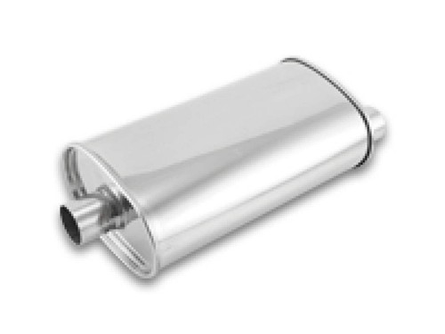 Vibrant StreetPower Oval Muffler - 2in Inlet/Dual Outlet (Center In - Offset Out - Foto 2 di 3