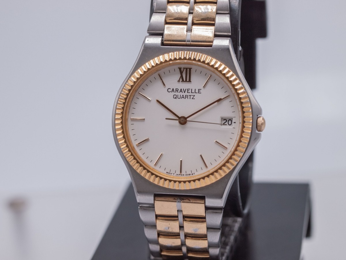 Vintage Caravelle by Bulova Oval Watch 90s Dress Watch 15 Quartz Not Tested Vintage 1990s Caravelle by Bulova Ladies Gold Tone Quartz  main image 2