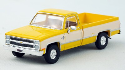 Brekina 1981 Chevrolet C20 Pickup -  Yellow/White 2 Tone 1/87 HO Scale #19655