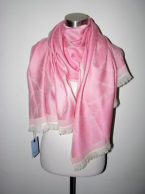 NWT AUTHENTIC BLUMARINE WOOL/SILK  30''X70'' PINK/IVORY SCARF/SHAWL made in Italy