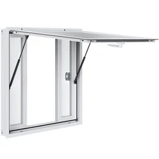 Concession Window 36"x36", Aluminum Alloy Food Truck Service Window with 4