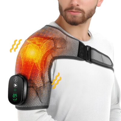 #ad Electric Shoulder Heating Pad Cordless Heated Shoulder Wrap Shoulder Massager $37.74