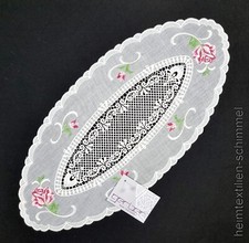 PLAUENER SPITZE ® Tischdecke Deckchen Tischdeckchen ROSEN Tischläufer Deko 21x45