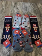 Lot of 6 Patriotic 4th of July Dog Knee-High Crew Low Cut Socks Size 4-10 NWT