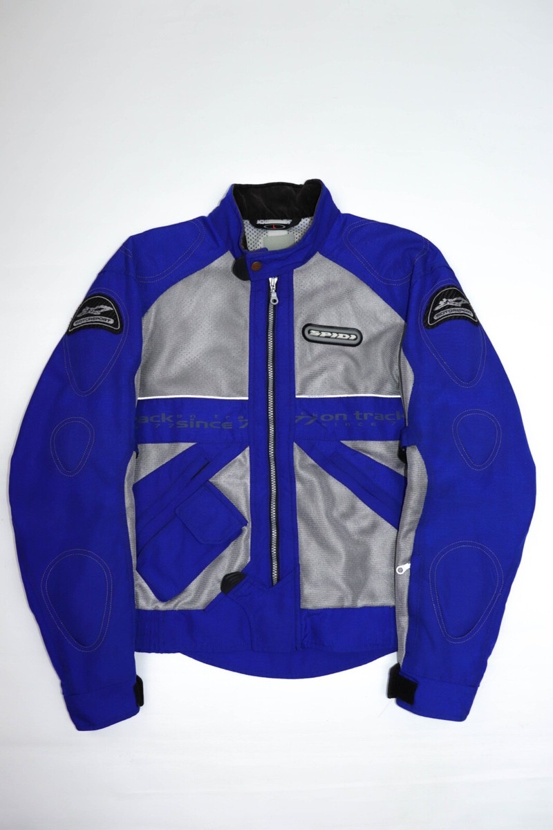 Spidi On Track Motorsport Blue Cordura / Silver Mesh Biker Racing