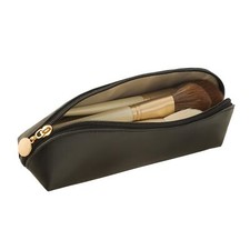 Black Travel Makeup Brush Holder, Portable Travel Cosmetic Brush Bag with Zip...