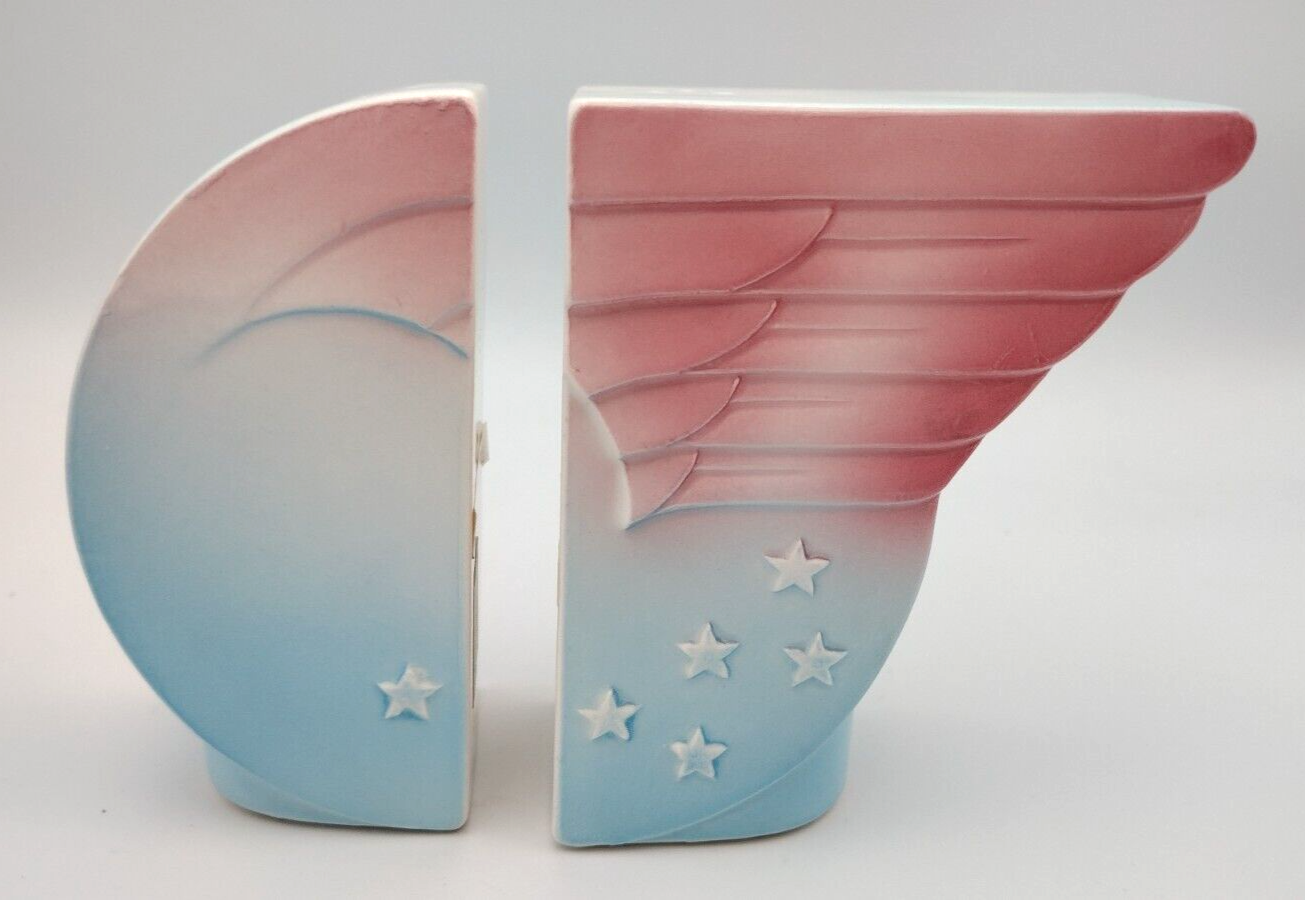 Vintage Vandor Wings & Stars Salt Pepper Shakers Superhero Pelzman Design  