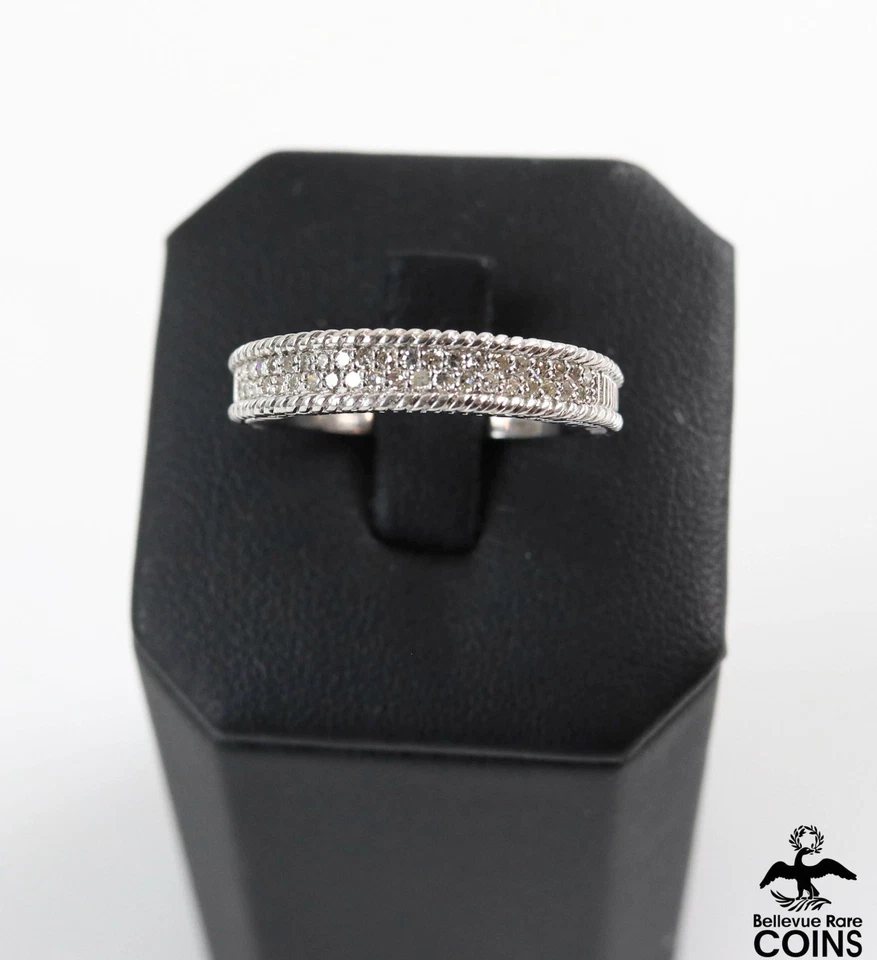 Judith Ripka Bridal 14k White Gold ~0.15 CTW Diamond Engagement Band Ring - Изображение 2 из 4