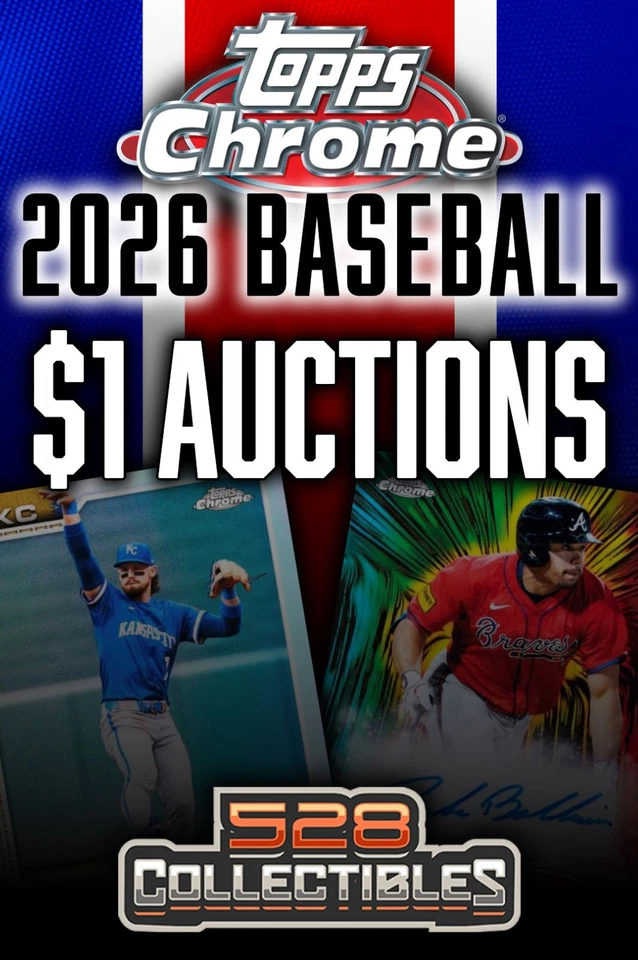 $1 Auctions! 2026 Topps Chrome Baseball Hobby Box Breaks!