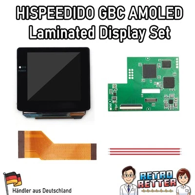 HISPEEDIDO GBC Q10 AMOLED Set Laminated OSD Menü XXL Touch Display Gameboy Color