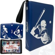 Baseball Card Binder, Trading Card Album with 55 Removable Sleeves Fit 440 Baseb
