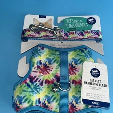 Whisker City Cat Vest Harness & Leash Set, Adult/Cat(dyed)