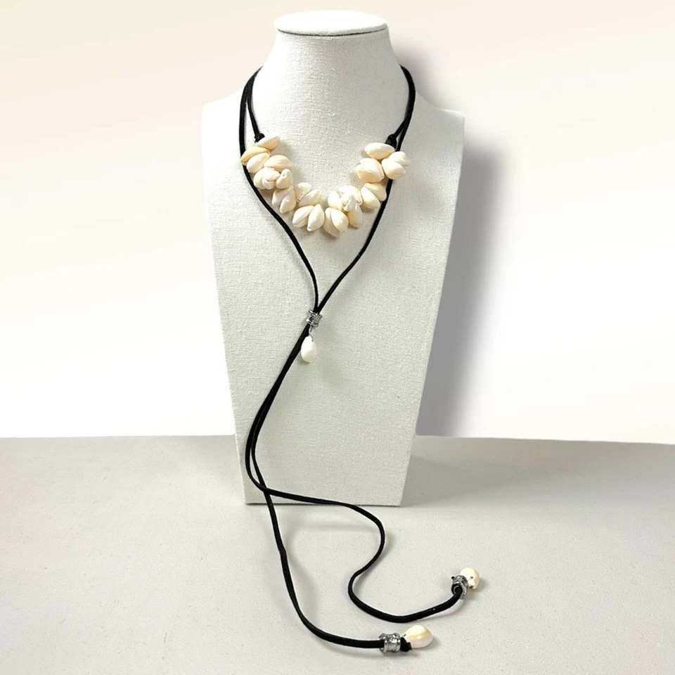 Gargantilla Free People Katie de cuero nueva con etiquetas collar en capas playa bohemio surf Foto 4 de 4