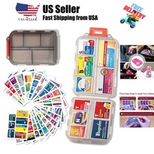 Pill Organizer with Medicine Labels Travel Daily Pill Container Mini Medicati...