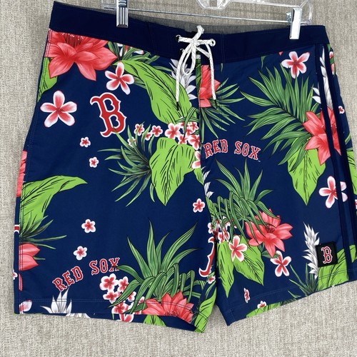Hurley 47 Board Shorts Mens 34 Boston Red Sox MLB Hawaiian Phantom Tropics 5.5" - Picture 2 of 12