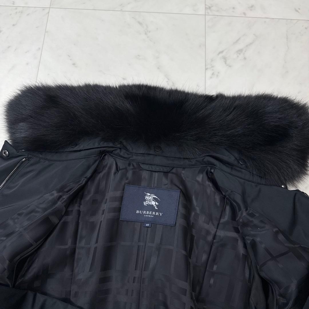 Burberry  Excellent Condition  London Padded Fur Coat Fox Black Size 40 thumbnail 8