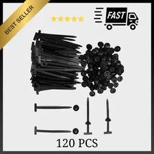 120 Pcs Nylon Universal Cable Tie Buckle for Car, T Style Automotive Zipper Clip