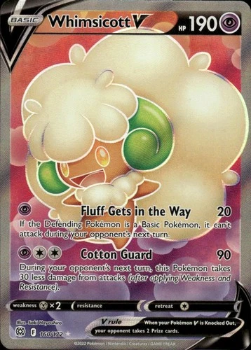 Whimsicott V (Full Art) Holo Ultra Rare SWSH09: Brilliant Stars 160/172 NM