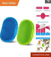 Complete Pet Grooming Set - 2 Soft Rubber Brushes For Easy Bathing and Grooming
