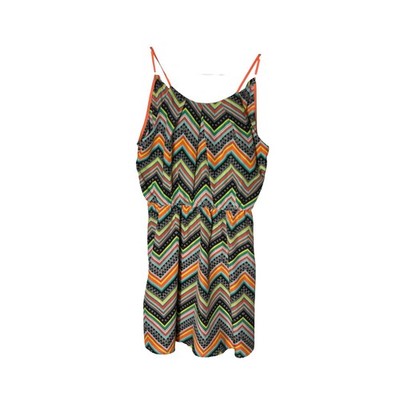 My Michelle Chevron Print Spaghetti Strap Mini Dress Womens Size M