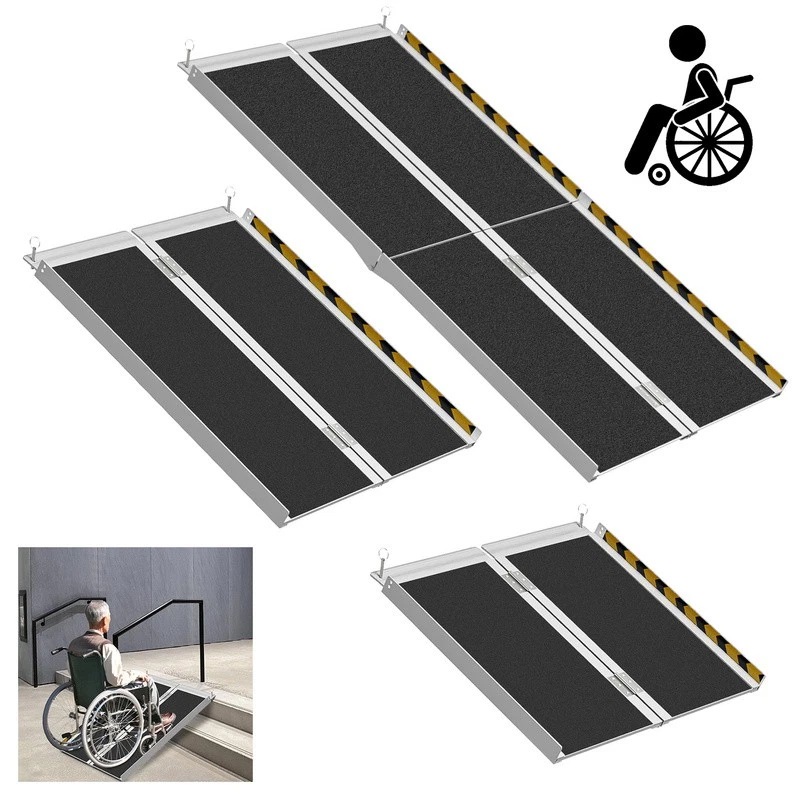 MARKENLOS Rollstuhlrampe Auffahrrampe Laderampe Klappbar Rampe Verladerampe Alu Türrampe