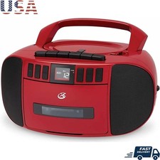 Portable Boombox AM FM Radio CD Cassette Player Stereo Speakers AC DC Power New