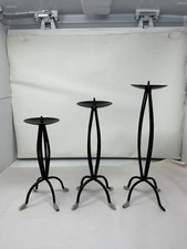 ELEMENTS Black Pillar Holders, Set of 3