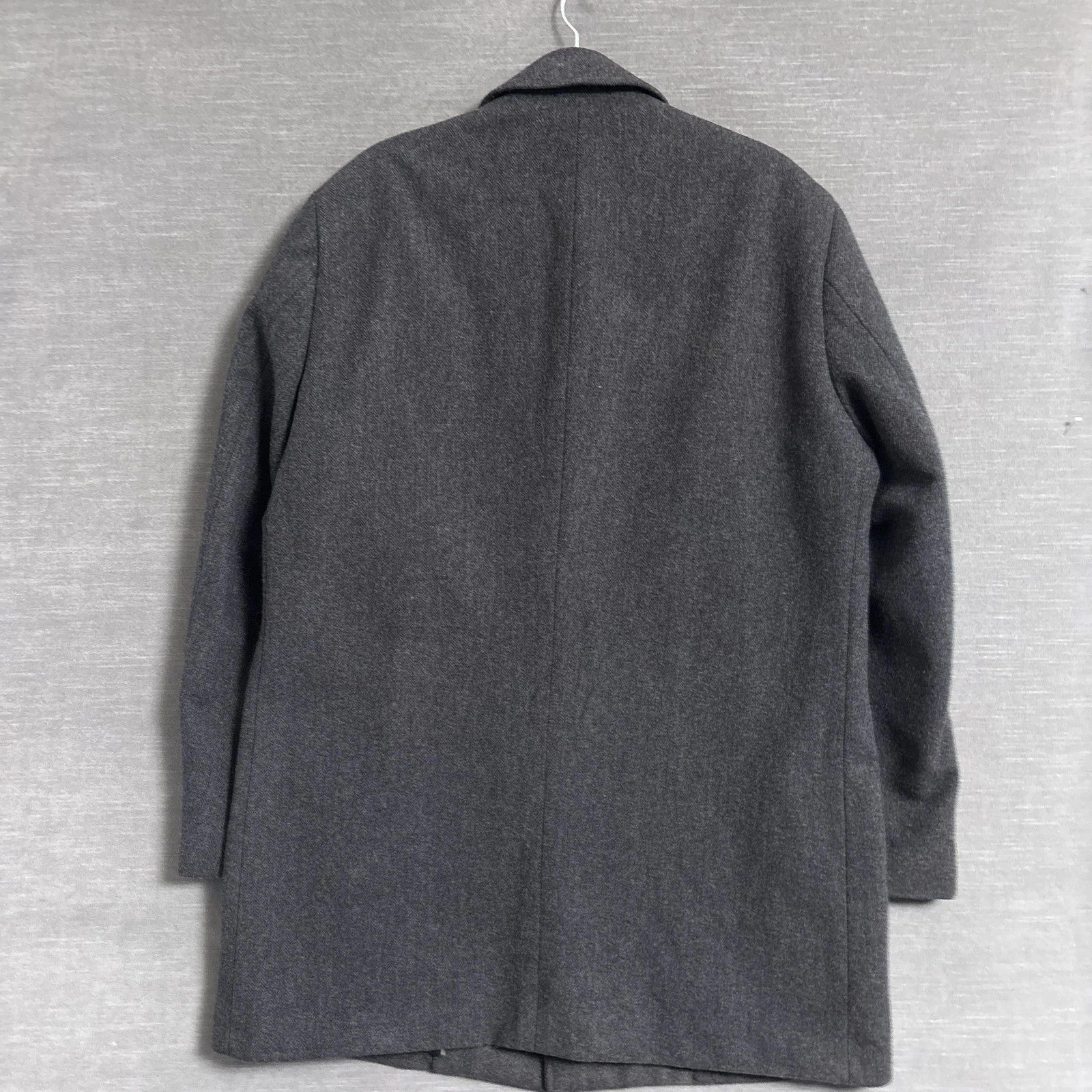 Lauren Ralph Lauren Coat Mens 40R Gray Wool Herringbone Overcoat Classic Jake - product detail image 7